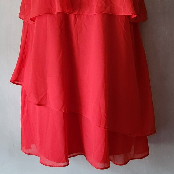 Red Marine Prime dress sz 2X bright coral elegant EUC - Picture 2 of 3
